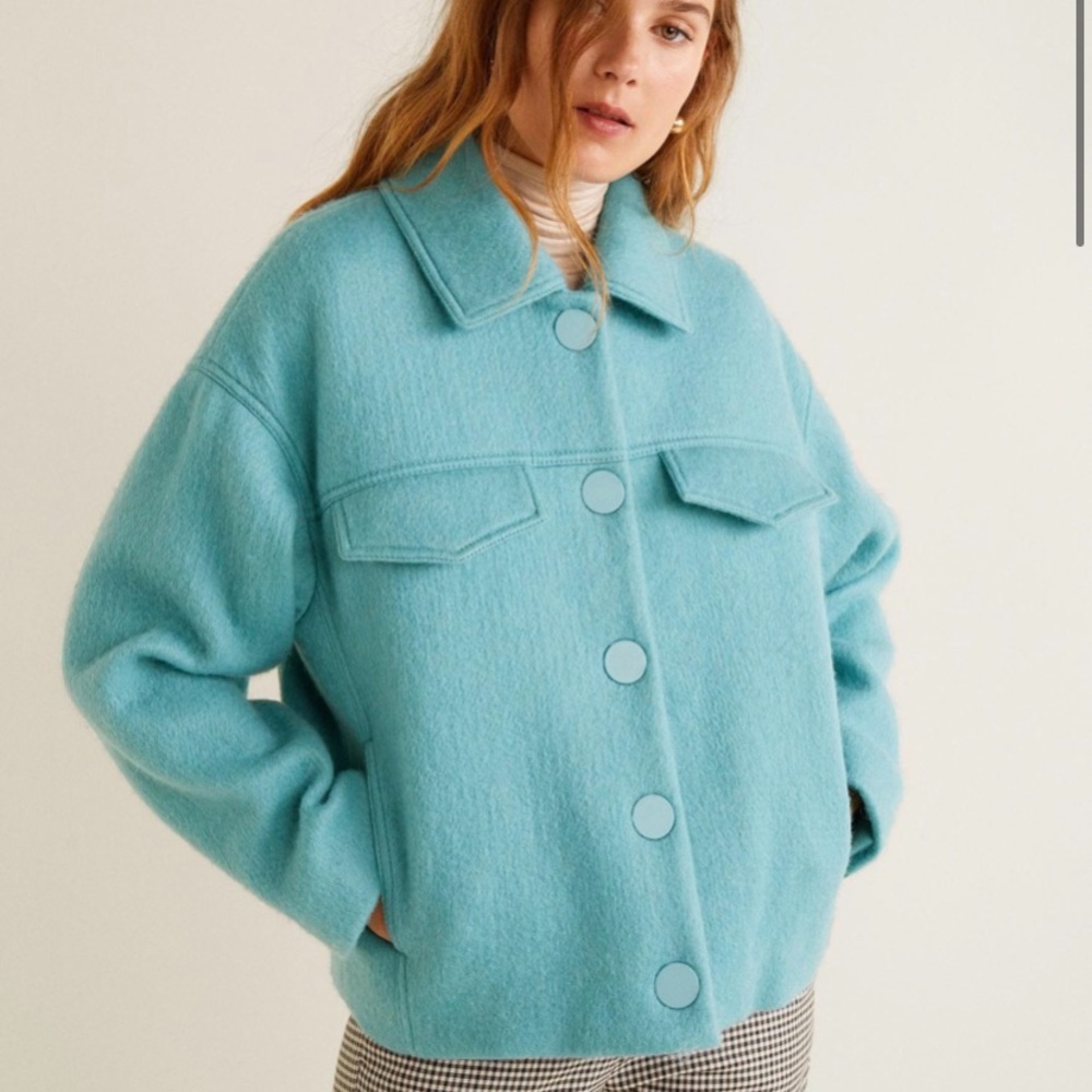 Celeste blue shacket